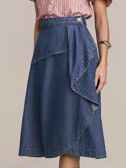 SAIA JEANS EVASE COM BABADO - LAURA ROSA