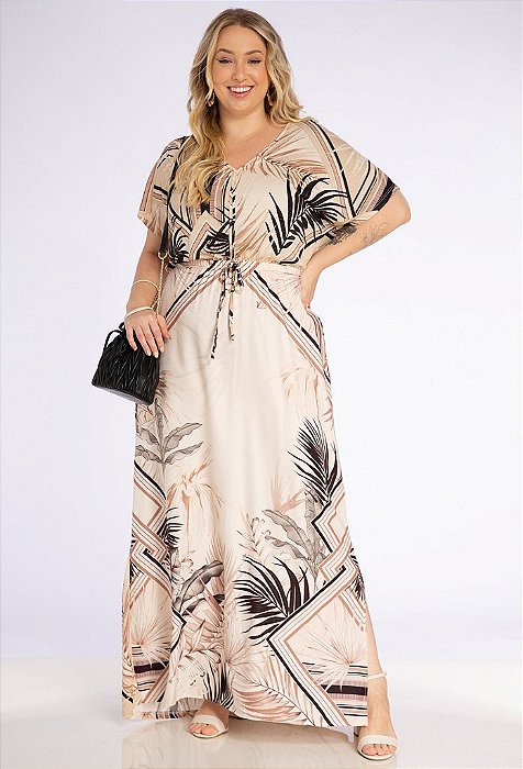 Vestido Longo Manga Ampla