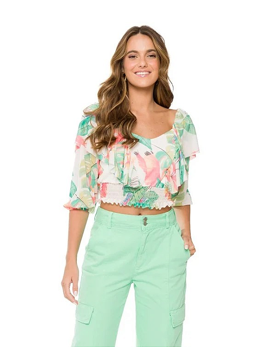 Blusa Manga 3/4 em Tule