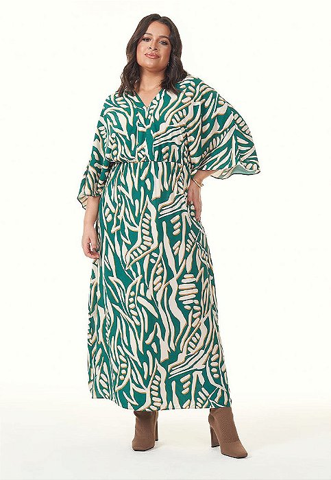 Vestido Longo Floral Plus Size