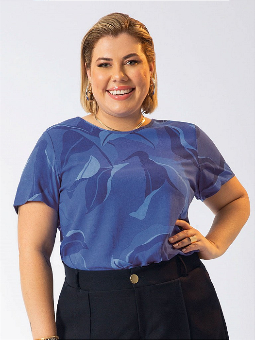 Blusa Blus Size Estampa Rotativa