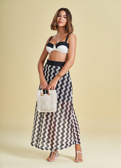 Saia em Tricot Zig-Zag