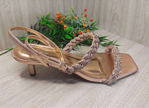 Sandália Salto Baixo Fino Ipanema Cobre