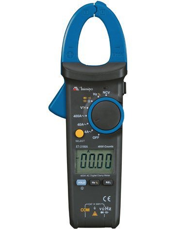Alicate Amperímetro 400A AC – NCV/CAT III-600V/4000 contagens / Capacitância - Minipa ET-3166A