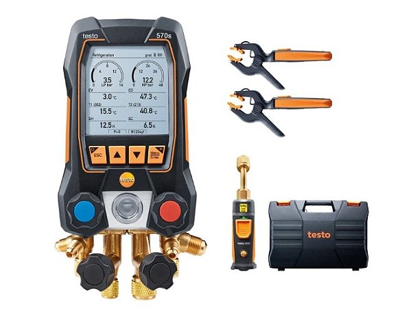 Kit Smart Vacuo Manifold Digital 570S com Datalogger e Válvulas de 4 Vias - TESTO 0564 5702