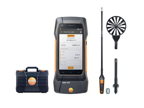 Kit de Corrente Testo 400 com Sonda de Medição de Molinete de 16 mm - Testo 0563 0400 72