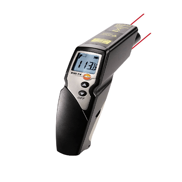 Termômetro por infravermelhos com mira laser de 2 pontos (ótica 30:1) - Testo 830 T4 - 0560 8314