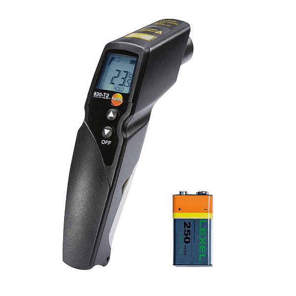 Termômetro infravermelho com mira laser de 2 pontos (ótica 12:1) - Testo 830-T2- 0560 8312