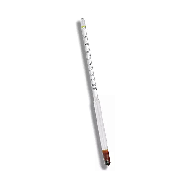 Densímetro para Sacarômetros Plato 0/10:0,1g/ml 380MM calibrados a 20ºC Incoterm 6024