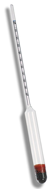 Densímetro Alcool 00/10:0,1% de volume 330MM calibrado a 20C Incoterm 5528.9