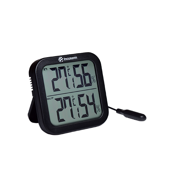 Termo-Higrômetro Digital com Temperatura e Umidade Interna e Externa Preto Incoterm T-THI-0020.00