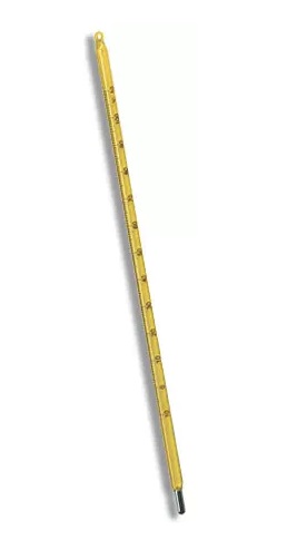 Termômetro Químico Escala Externa Divisão -10+60:1°C Cobertura Amarela LIQ Vermelho - 260mm Incoterm 5040.20