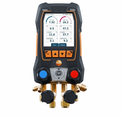 Manifold Digital com Bloco de Válvulas de 4 Vias e Tela Touchscreen Intuitiva Testo 558S - 0564 5581