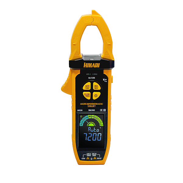 Alicate Amperímetro SMART Corrente AC/DC, Tensão AC/DC CATIII 600V Hikari HA-7200