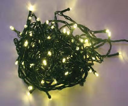 Pisca de Natal 100 Leds Branco Quente 8 Funções 10 Metros fio verde 127V.