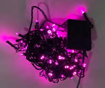 Pisca de Natal 100 Leds Rosa 8 Funções 10 Metros fio verde 127V.