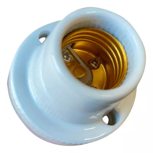 Soquete Porcelana Fixo Teto Branco FOXLUX