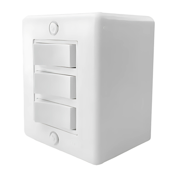3 Interruptores Simples 6A 250V~ BOX - ILUMI | Sistema X
