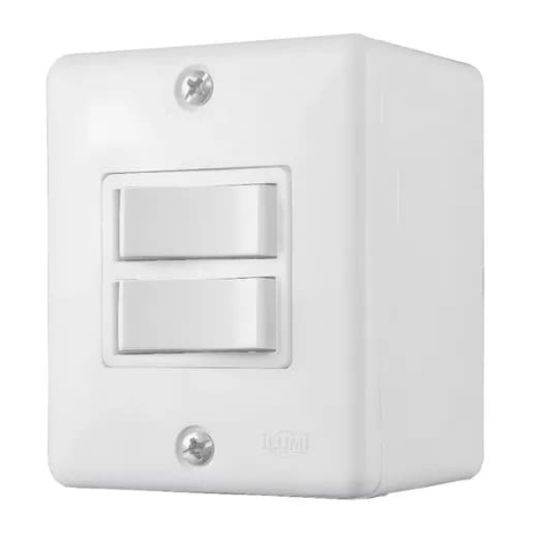 2 Interruptores Simples 6A 250V~ BOX da ILUMI