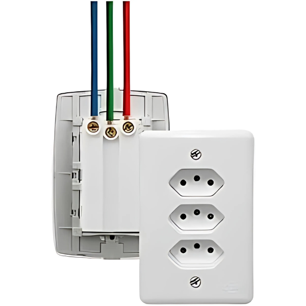 Conjunto de 3 Tomadas 2P+T 10-20A 250V Monobloco, Stylus- ILUMI