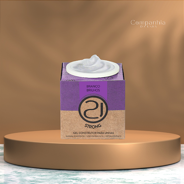 Gel Construtor Ecoline Strong Branco Brilhos 34g- Nails 21