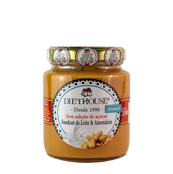Doce Fondant Leite com Amendoim Artesanal Zero Açúcar 250g