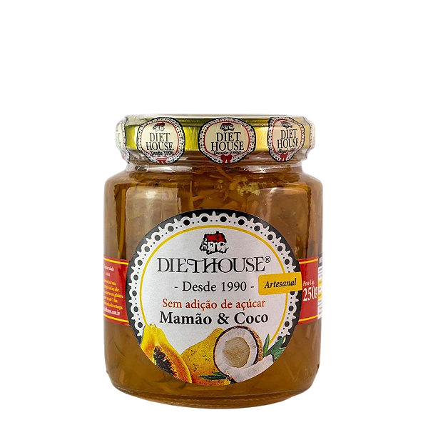 Doce de Mamão com Coco Artesanal Zero Açúcar 250g