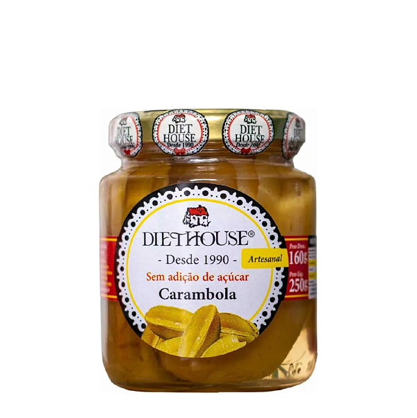 Doce Artesanal de Carambola em Calda Zero Açúcar 250g