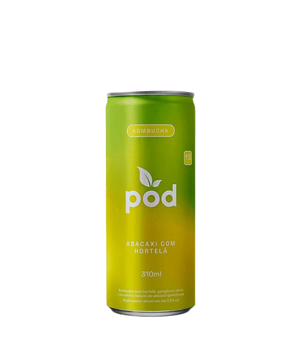 Kombucha de Abacaxi c/ Hortelã Pod Probiótico Natural e Saudável 310ml