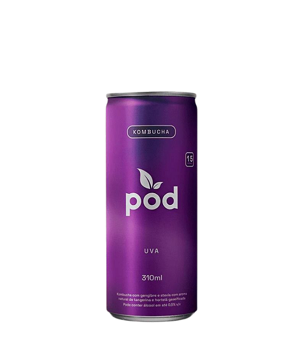Kombucha de Uva Pod Probiótico Natural e Saudável 310ml
