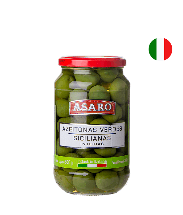 Azeitona Verde Italiana Nocellara Del Belice Asaro 340g