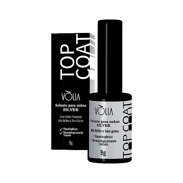 Top Coat Silver (Prata) 10ml Vòlia
