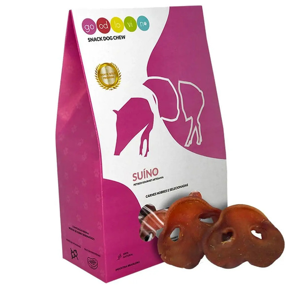 Kit Good Lovin Snack Focinho Suíno 100% Natural 4 Unidades
