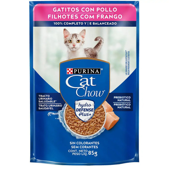 Ração Úmida Cat Chow para Gatos Filhotes Sabor Frango 85g