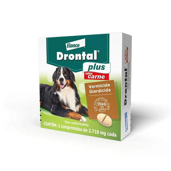 Drontal para Cães de 35kg Sabor Carne 2 comprimidos