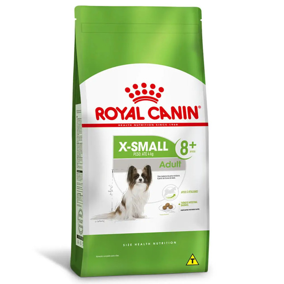 Ração Seca Royal Canin X-Small Adult 8+ para Cães Adultos e Idosos de Porte Miniatura com 8 Anos ou mais 1kg