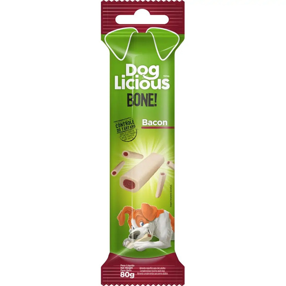 Petisco DogLicious Bone Bacon 80 g