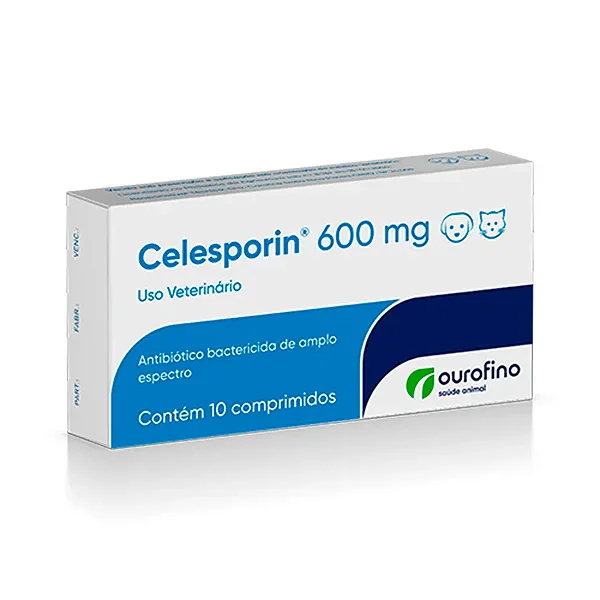 Antibiótico Celesporin 600mg Ourofino 10 comprimidos