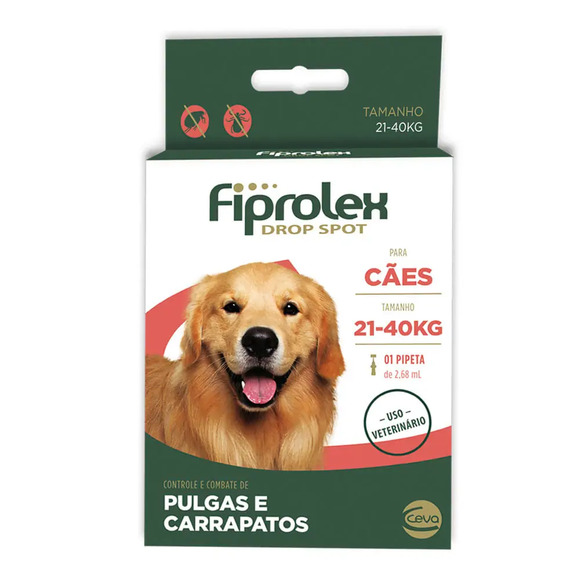 Antipulgas Fiprolex Cães Drop Spot 21 a 40kg 2,68 ml