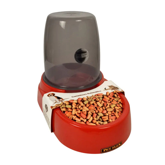 Comedouro Automático Pet Flex Vermelho 1,8 L