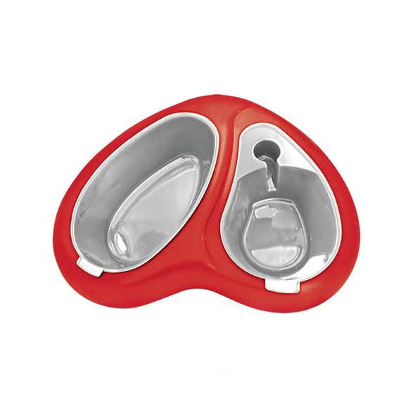 Comedouro Duplo Lovely Pet Vermelho Plast Pet M