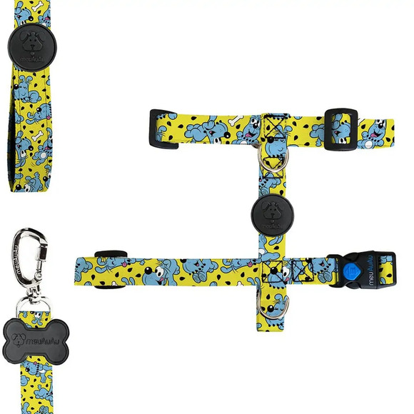 Kit H Para Cachorro Turma da Mônica 08 - Peitoral + Guia G