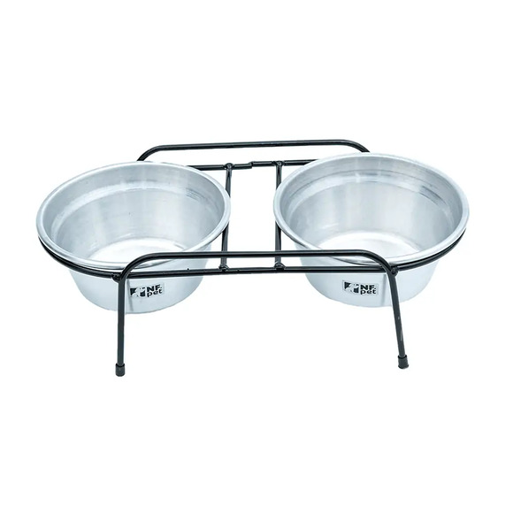 Comedouro Aramado Duplo NF Pet Alumínio 1,2 L