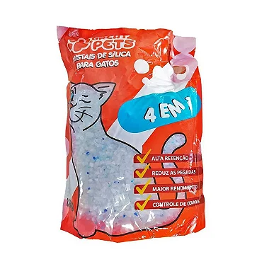 Areia De Gato Cristais De Sílica 4 Em 1 Great Pets 1,6Kg