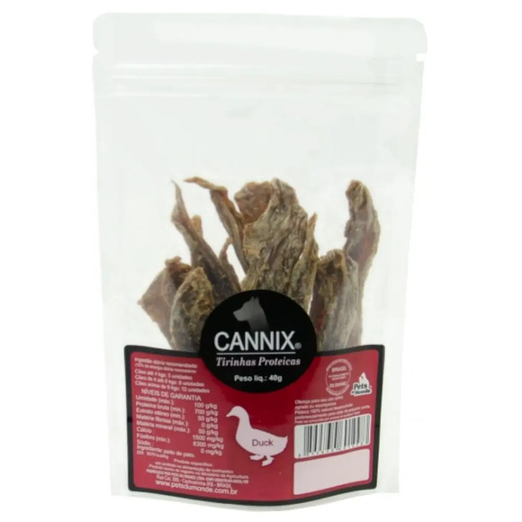 Petisco Natural Tirinhas Proteicas De Pato 40G Cannix Único