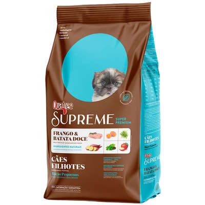 Ração Seca Quatree Supreme Frango e Batata Doce Cães Filhotes Raças Pequenas 1kg