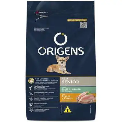 Ração Seca Origens Premium Especial Frango e Cereais Integrais para Cães Sênior Raças Mini e Pequena 1kg