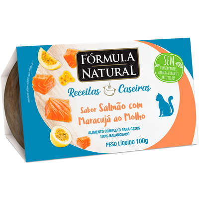 Ração Úmida Fórmula Natural Receitas Caseiras Salmão com Maracujá ao Molho para Gatos 100g