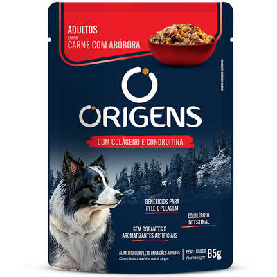 Ração Úmida Origens Carne com Abóbora para Cães Adultos 85g