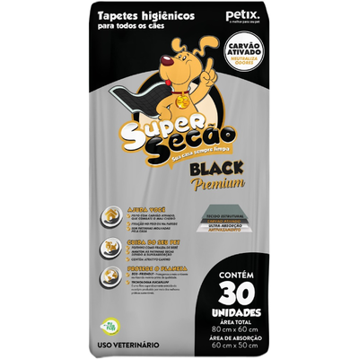 Tapete Higiênico Super Secão Black Premium 30UN